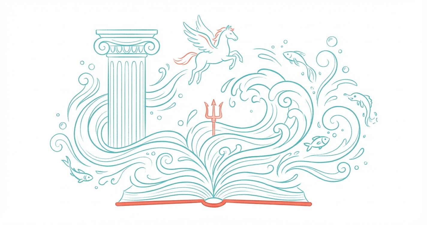 Percy Jackson series guide header illustration